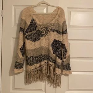 Free People oversized fringe sweater
